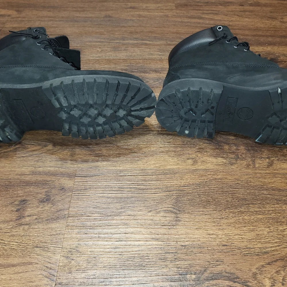 Black Leather Timberland 6-inch Waterproof Boots US Size 8.5 Medium Fit - Picture 5 of 6